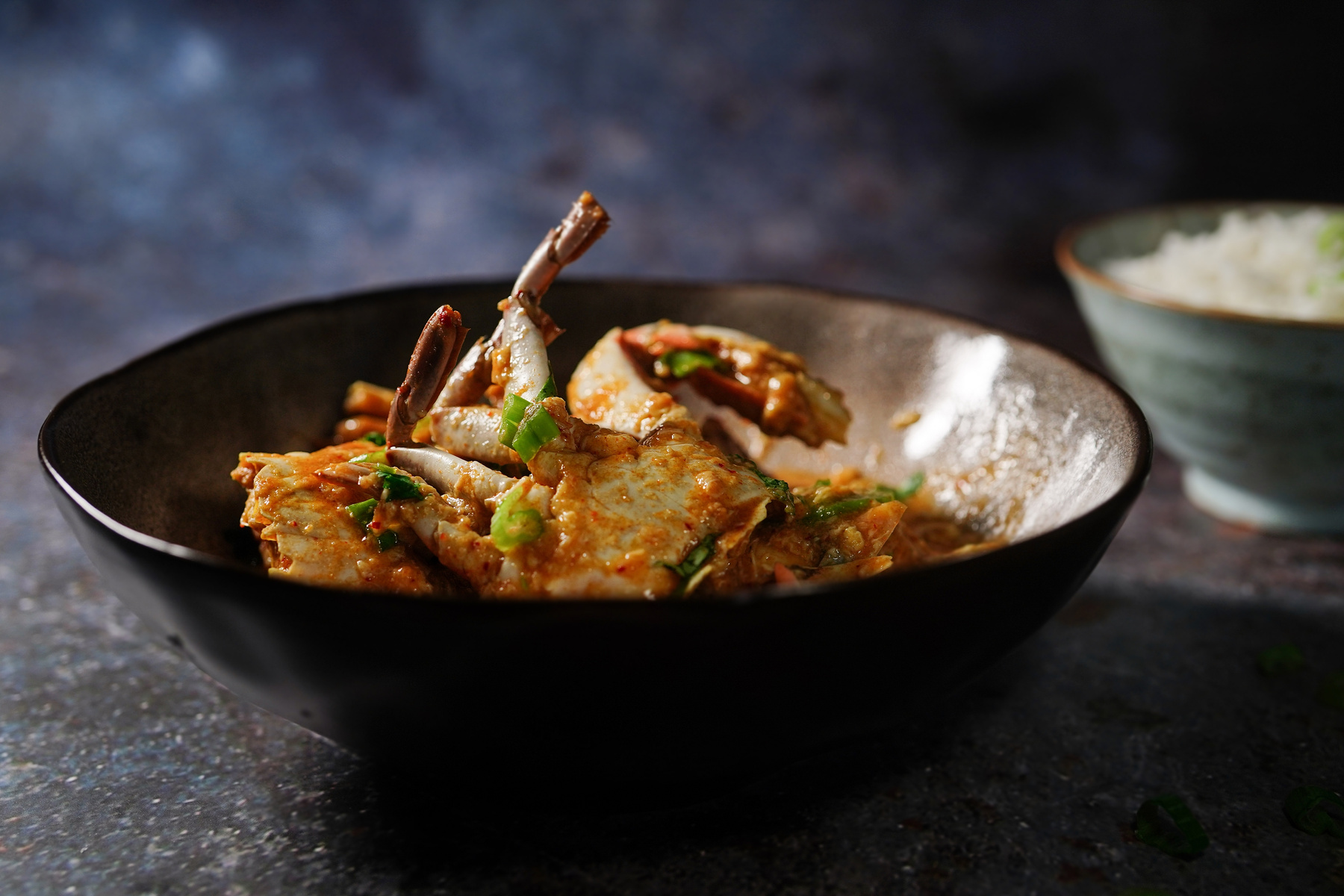 Homemade Singapore Chilli Crab Served with Jasmine Rice